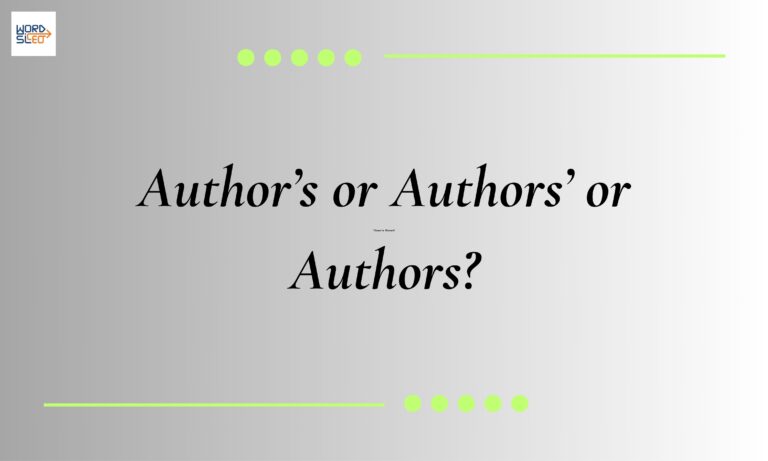 Author’s or Authors’ or Authors?