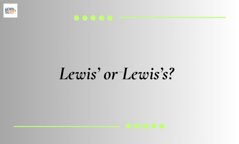 Lewis’ or Lewis’s?